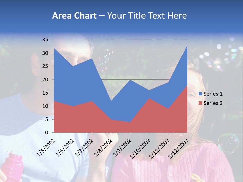Father And Daughter Blowing Soap Bubbles Together PowerPoint Template
