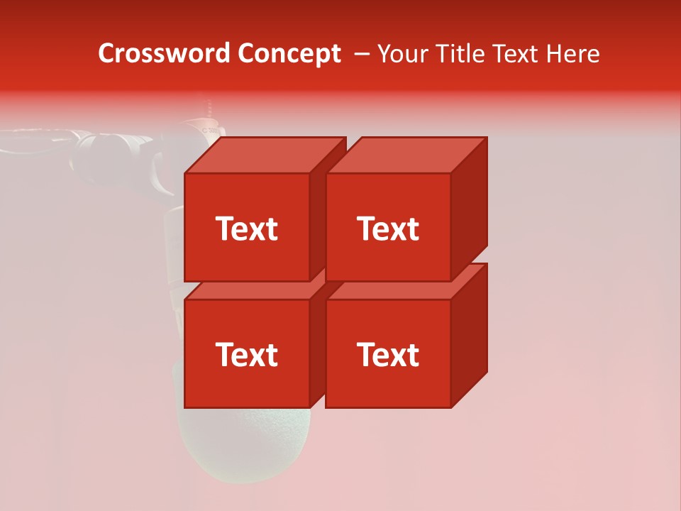 Microphone With Text Area PowerPoint Template