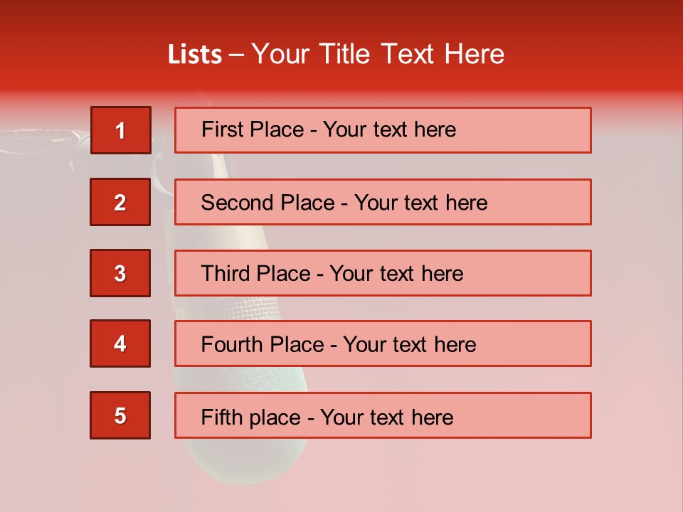Microphone With Text Area PowerPoint Template