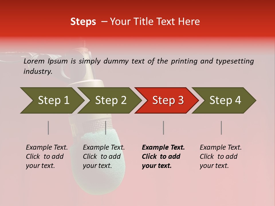 Microphone With Text Area PowerPoint Template