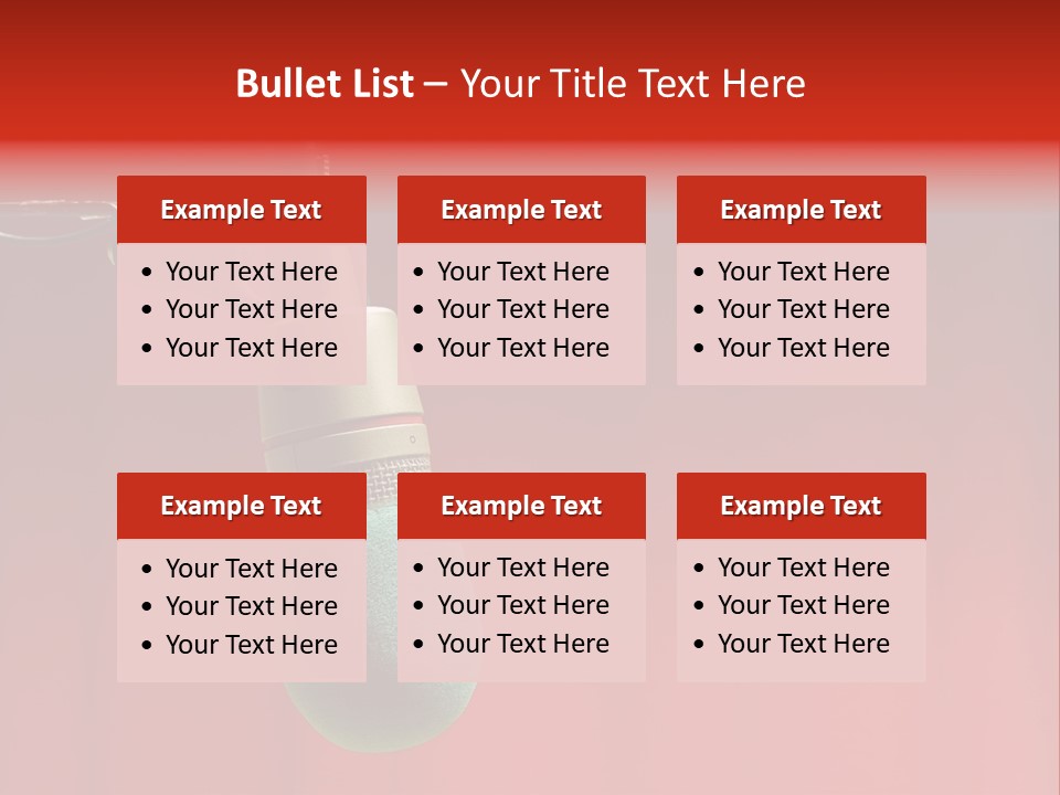 Microphone With Text Area PowerPoint Template