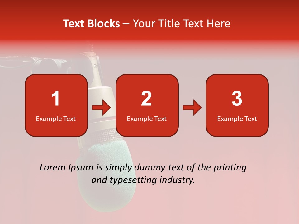 Microphone With Text Area PowerPoint Template