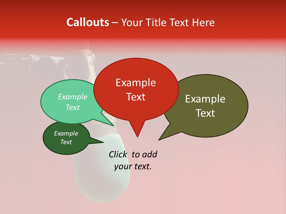 Microphone With Text Area PowerPoint Template