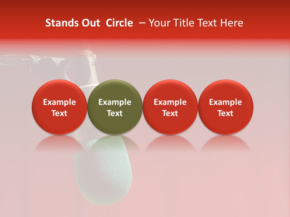 Microphone With Text Area PowerPoint Template