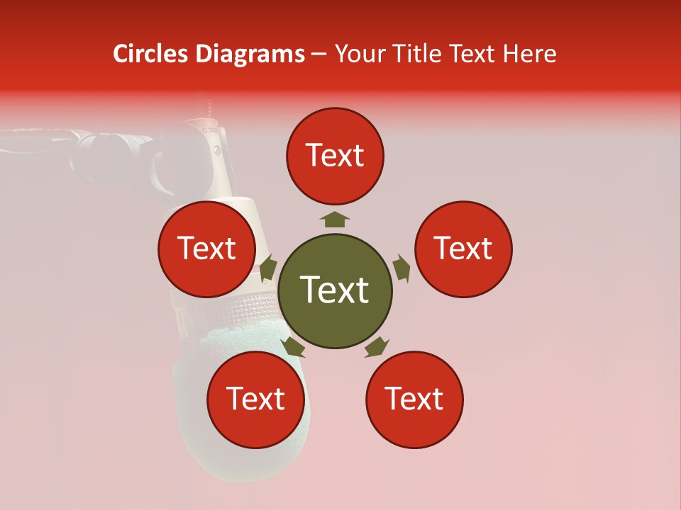 Microphone With Text Area PowerPoint Template