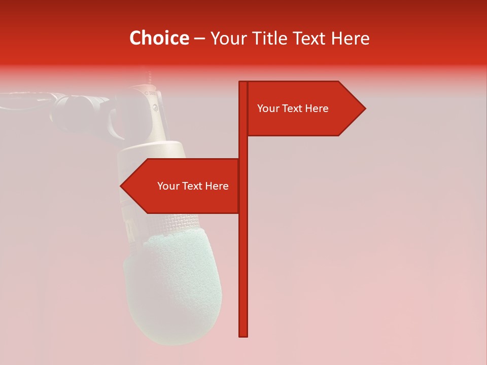 Microphone With Text Area PowerPoint Template