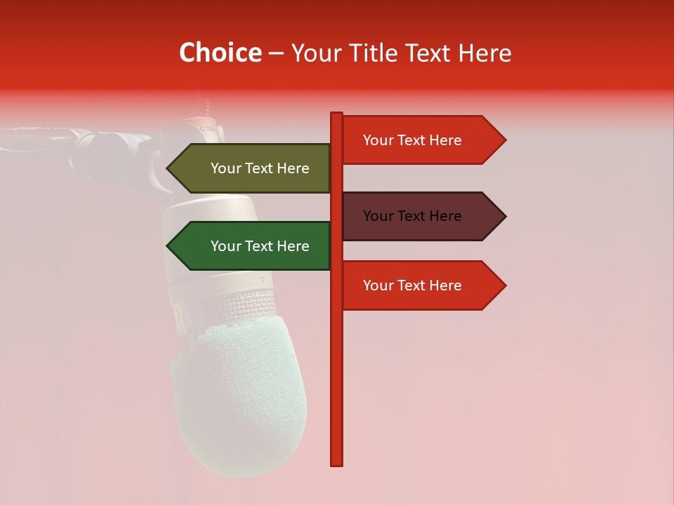 Microphone With Text Area PowerPoint Template