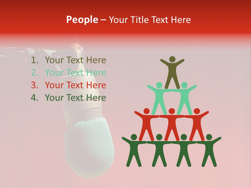 Microphone With Text Area PowerPoint Template