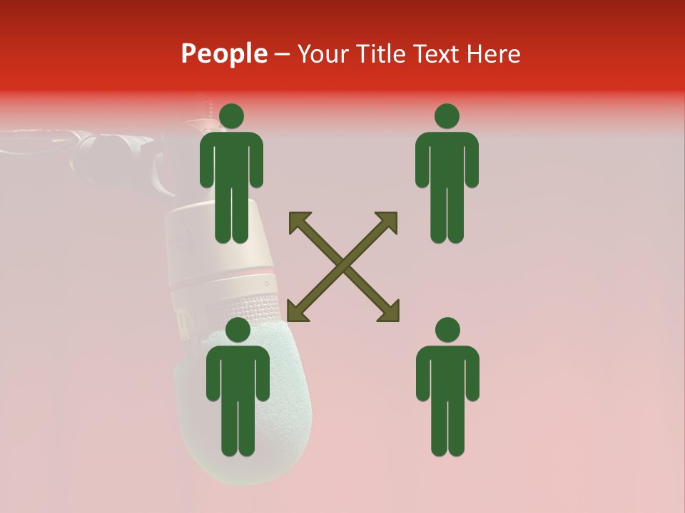 Microphone With Text Area PowerPoint Template