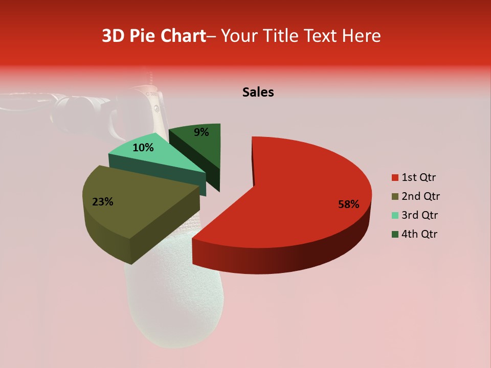 Microphone With Text Area PowerPoint Template