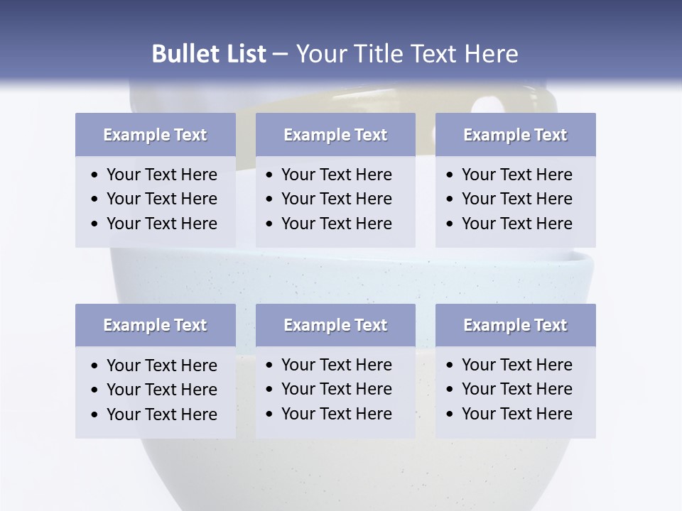 Colourful Bowls. Path Included In File. PowerPoint Template