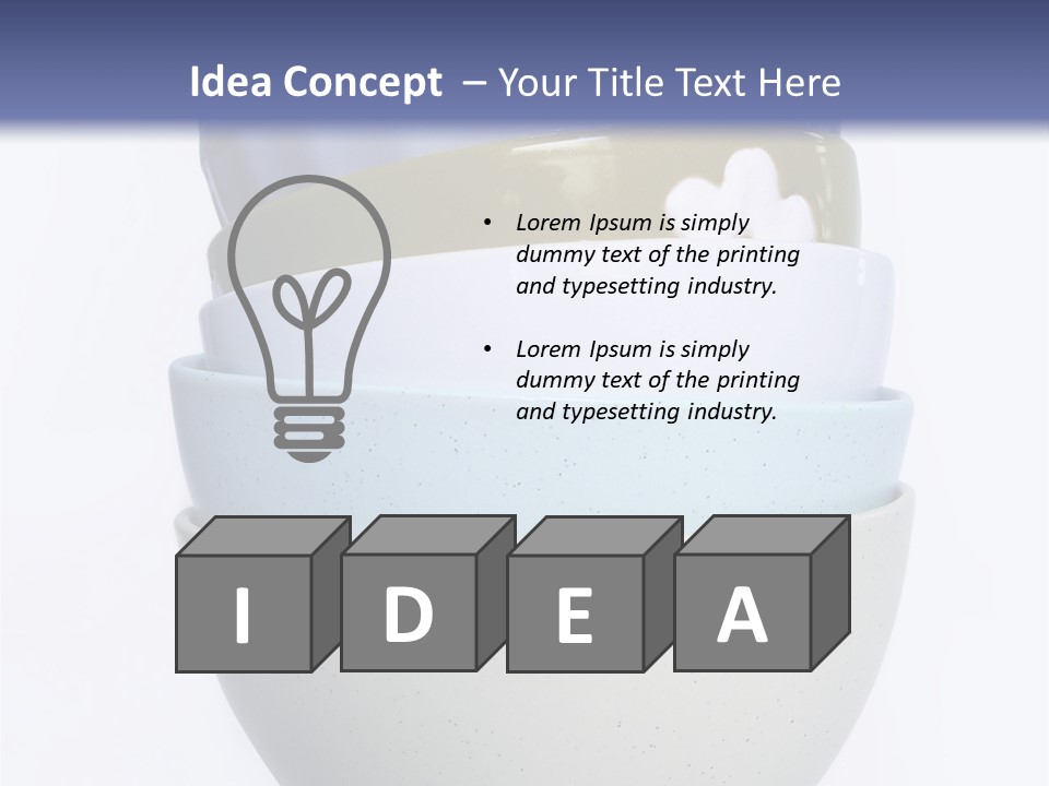 Colourful Bowls. Path Included In File. PowerPoint Template