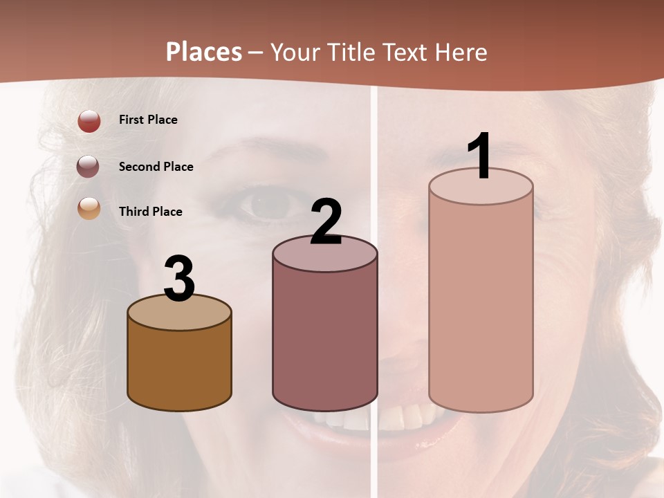 Fifty-Something Woman Considering Smoothing Out Her Wrinkles PowerPoint Template