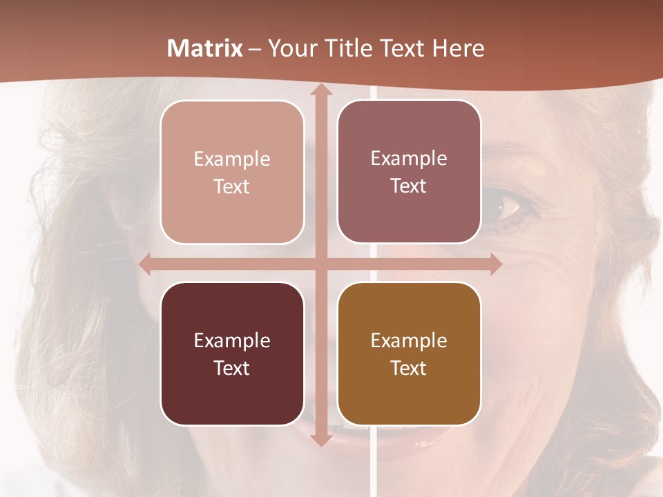 Fifty-Something Woman Considering Smoothing Out Her Wrinkles PowerPoint Template