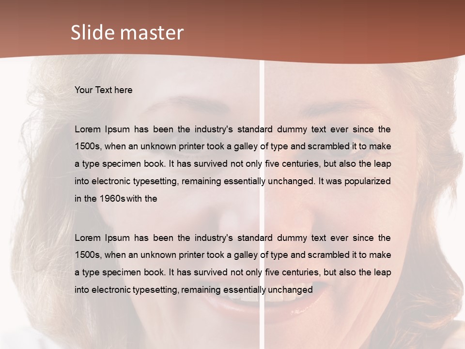 Fifty-Something Woman Considering Smoothing Out Her Wrinkles PowerPoint Template