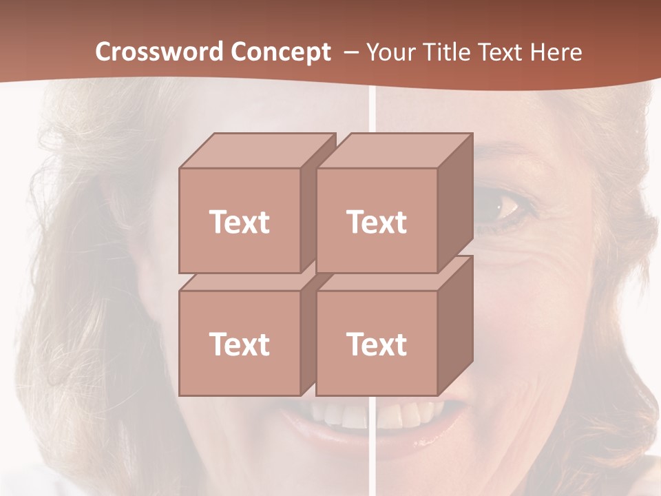 Fifty-Something Woman Considering Smoothing Out Her Wrinkles PowerPoint Template