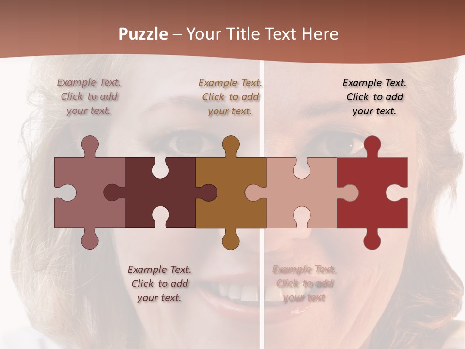 Fifty-Something Woman Considering Smoothing Out Her Wrinkles PowerPoint Template