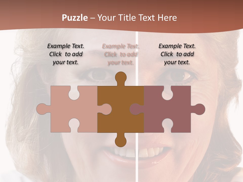 Fifty-Something Woman Considering Smoothing Out Her Wrinkles PowerPoint Template