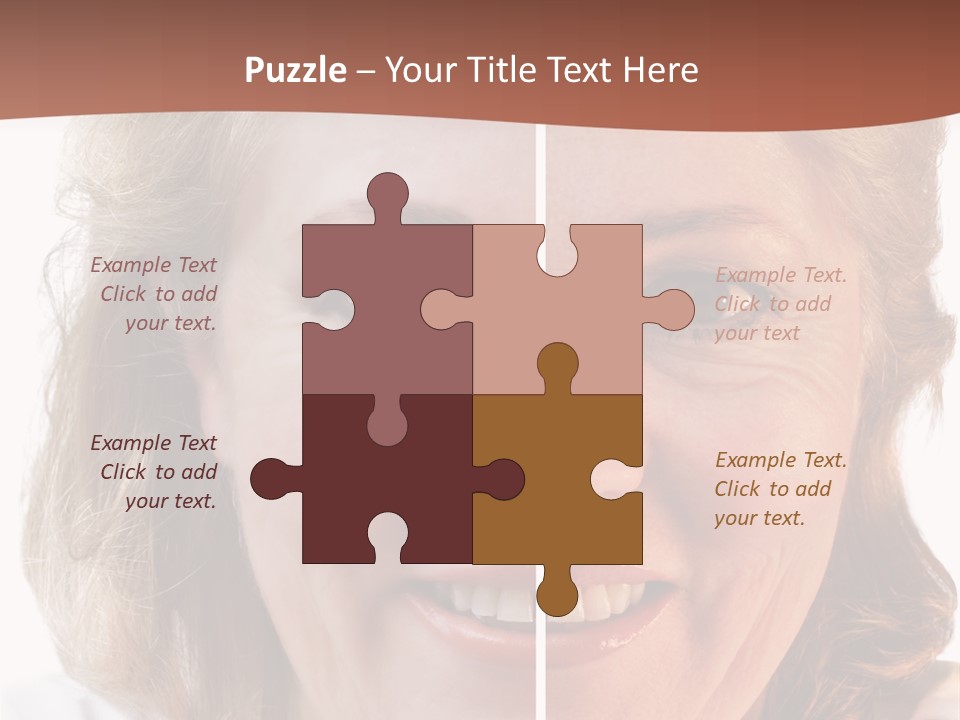 Fifty-Something Woman Considering Smoothing Out Her Wrinkles PowerPoint Template