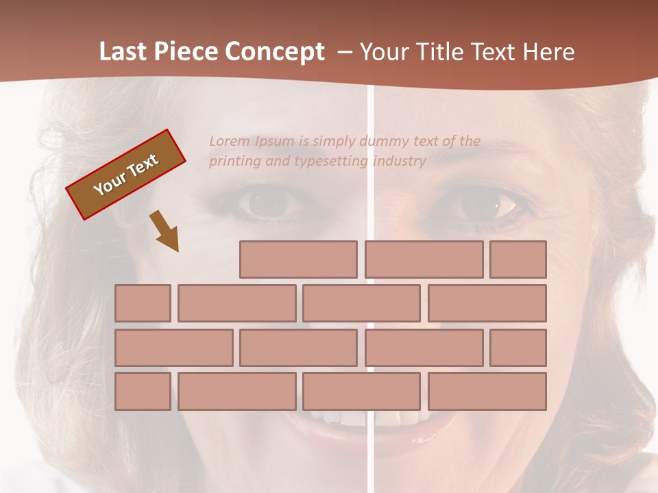 Fifty-Something Woman Considering Smoothing Out Her Wrinkles PowerPoint Template