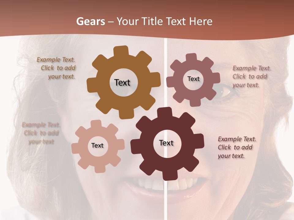Fifty-Something Woman Considering Smoothing Out Her Wrinkles PowerPoint Template