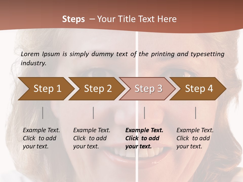 Fifty-Something Woman Considering Smoothing Out Her Wrinkles PowerPoint Template