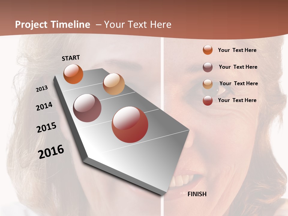 Fifty-Something Woman Considering Smoothing Out Her Wrinkles PowerPoint Template