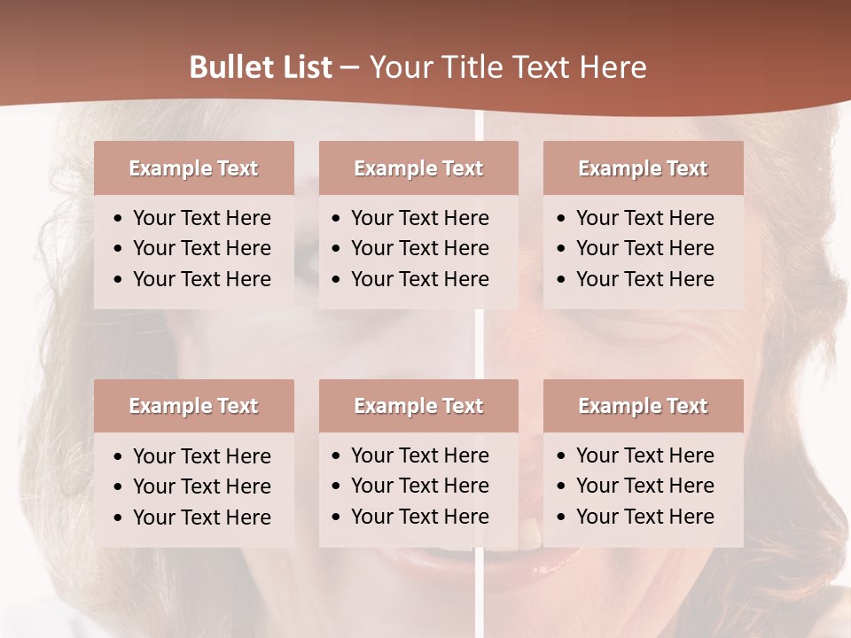 Fifty-Something Woman Considering Smoothing Out Her Wrinkles PowerPoint Template