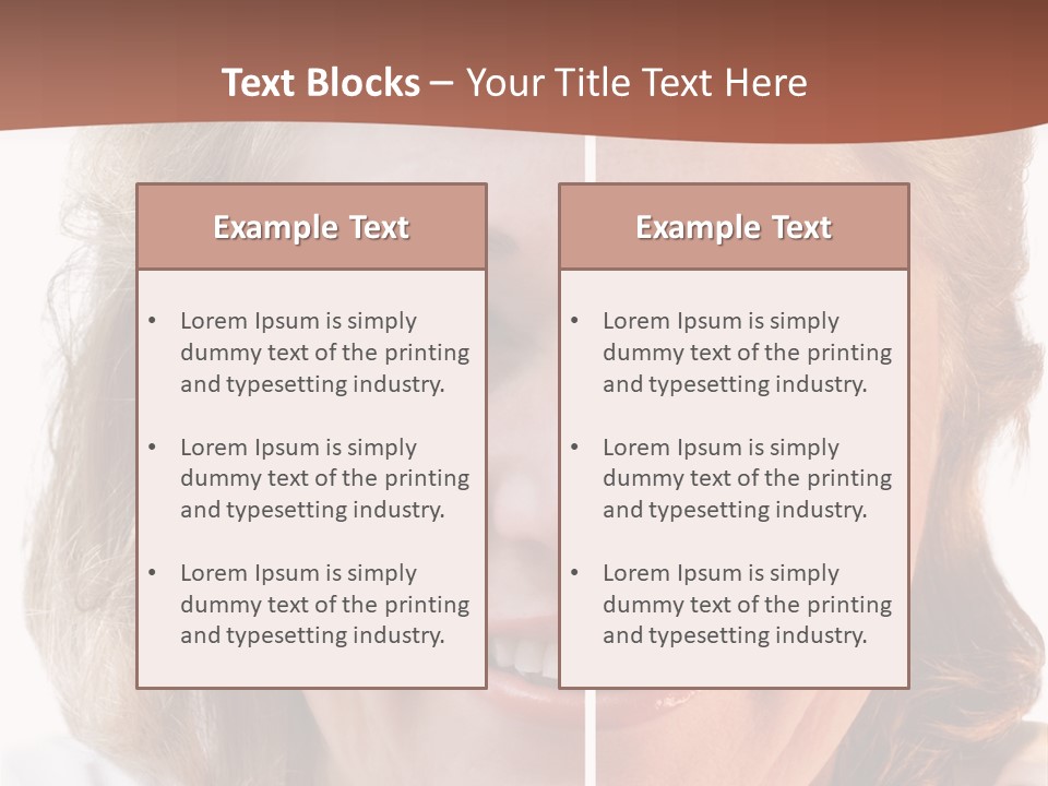 Fifty-Something Woman Considering Smoothing Out Her Wrinkles PowerPoint Template