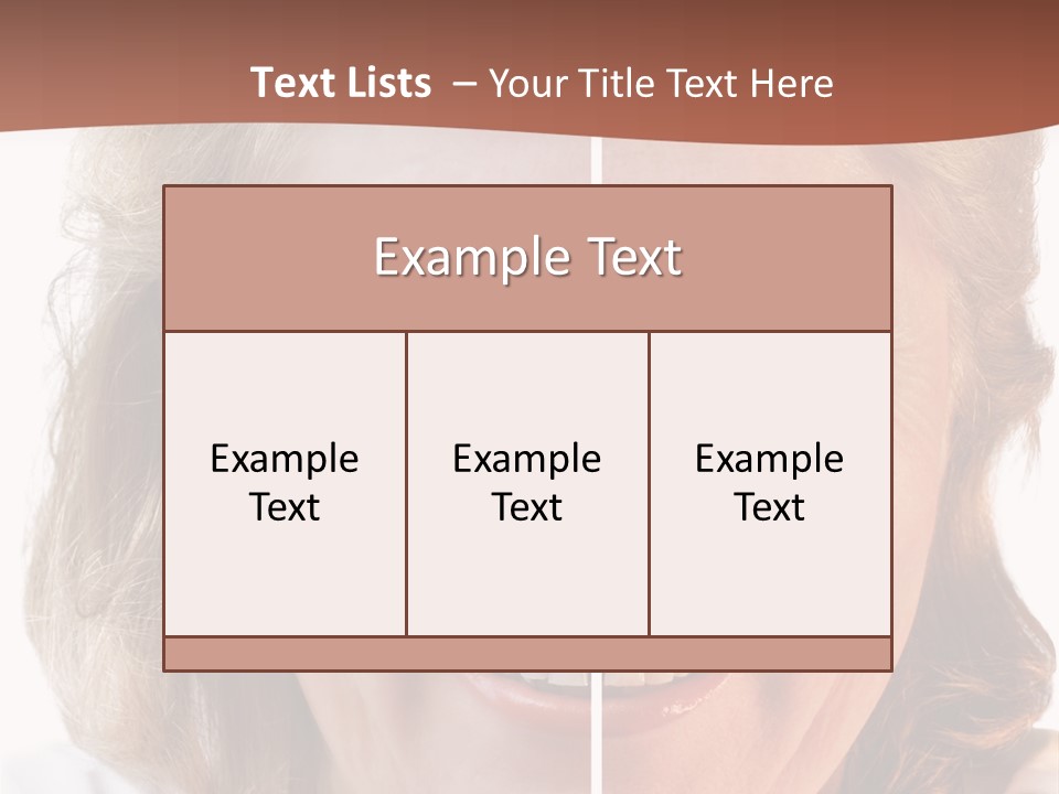 Fifty-Something Woman Considering Smoothing Out Her Wrinkles PowerPoint Template