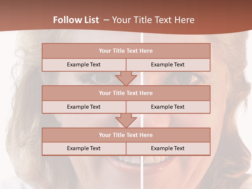 Fifty-Something Woman Considering Smoothing Out Her Wrinkles PowerPoint Template