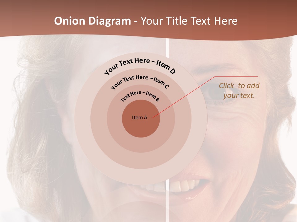 Fifty-Something Woman Considering Smoothing Out Her Wrinkles PowerPoint Template