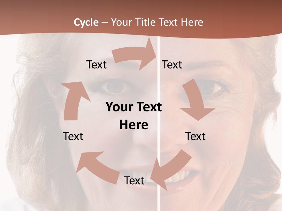 Fifty-Something Woman Considering Smoothing Out Her Wrinkles PowerPoint Template