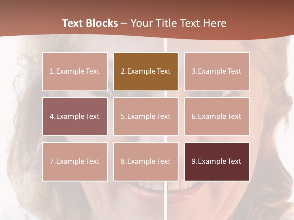 Fifty-Something Woman Considering Smoothing Out Her Wrinkles PowerPoint Template