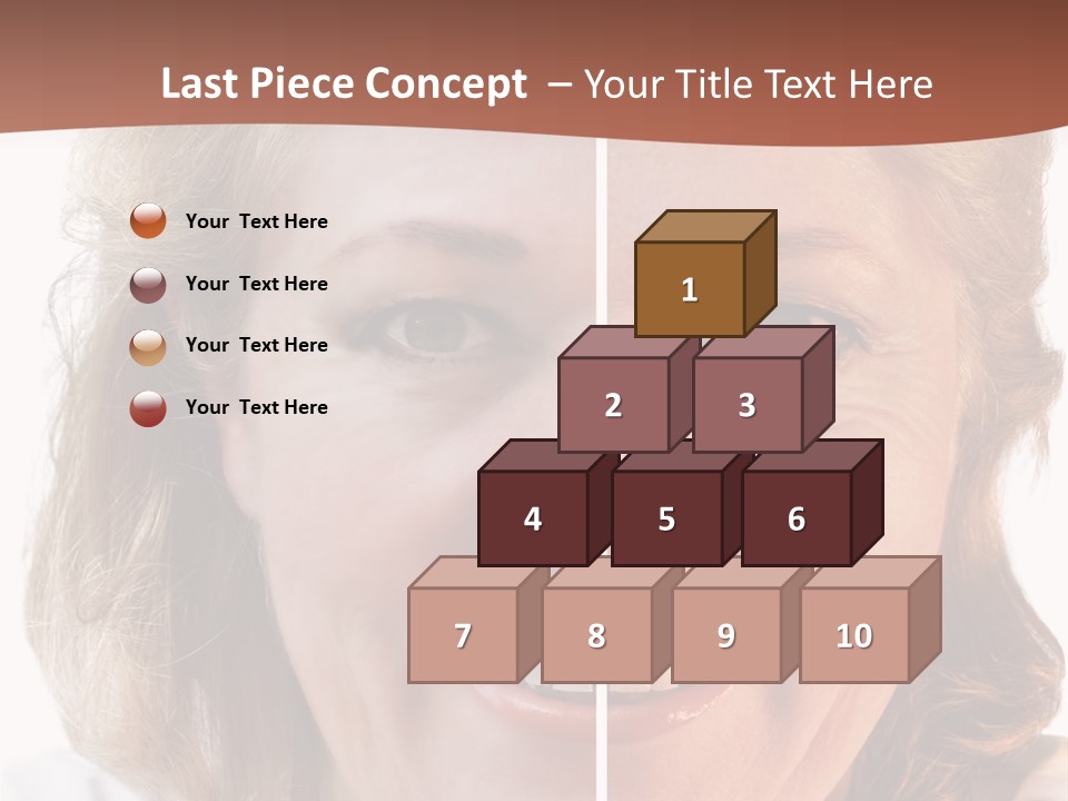 Fifty-Something Woman Considering Smoothing Out Her Wrinkles PowerPoint Template