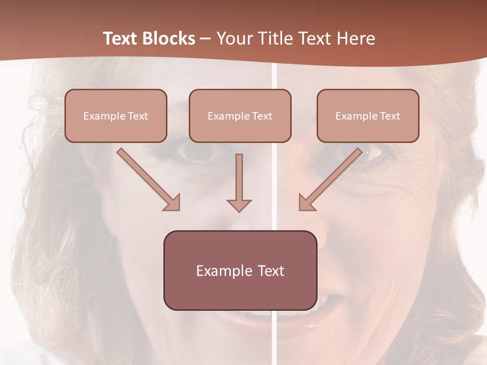 Fifty-Something Woman Considering Smoothing Out Her Wrinkles PowerPoint Template