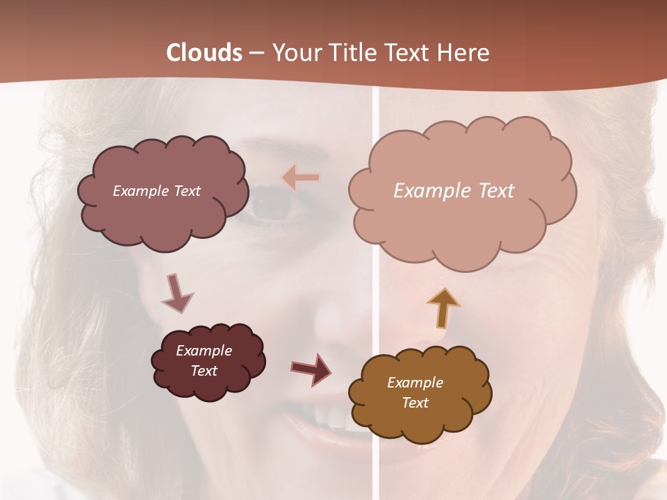 Fifty-Something Woman Considering Smoothing Out Her Wrinkles PowerPoint Template