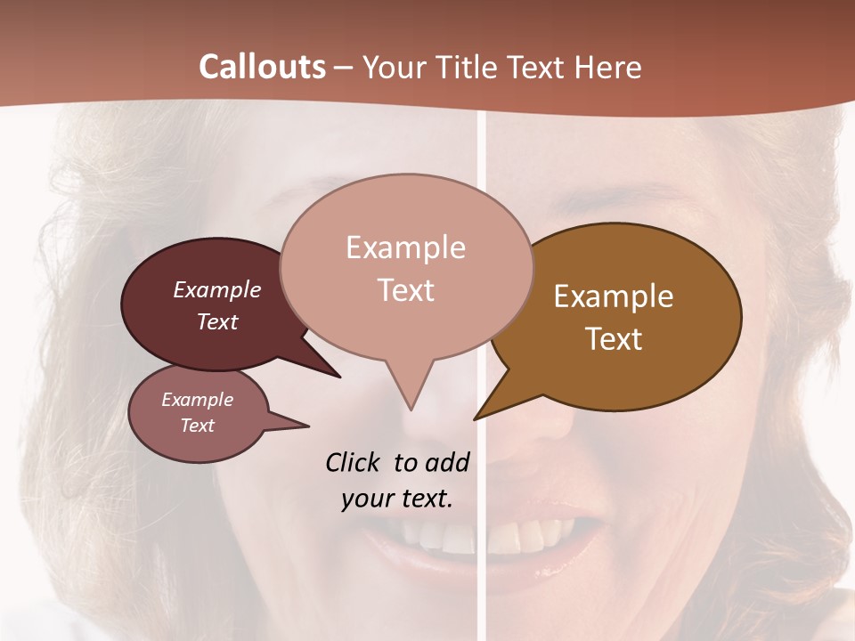 Fifty-Something Woman Considering Smoothing Out Her Wrinkles PowerPoint Template