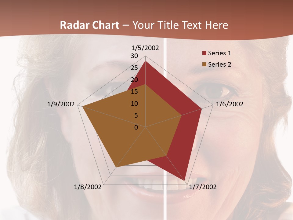 Fifty-Something Woman Considering Smoothing Out Her Wrinkles PowerPoint Template