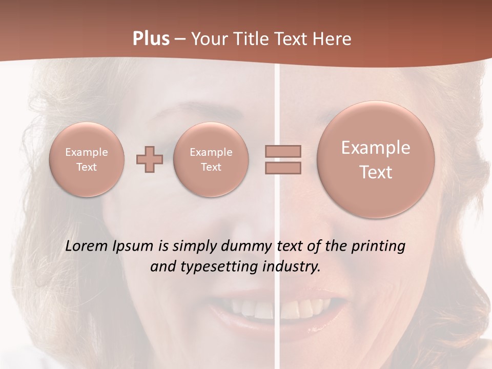 Fifty-Something Woman Considering Smoothing Out Her Wrinkles PowerPoint Template