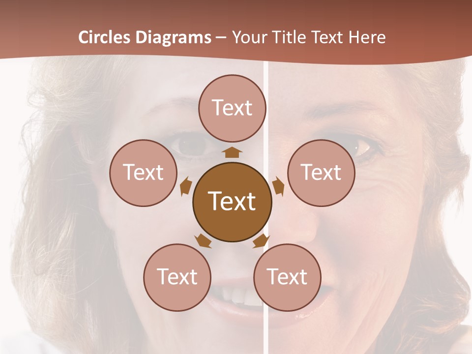 Fifty-Something Woman Considering Smoothing Out Her Wrinkles PowerPoint Template