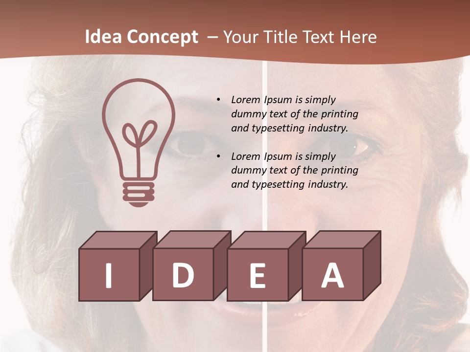 Fifty-Something Woman Considering Smoothing Out Her Wrinkles PowerPoint Template