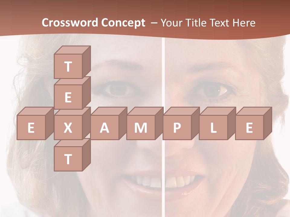 Fifty-Something Woman Considering Smoothing Out Her Wrinkles PowerPoint Template