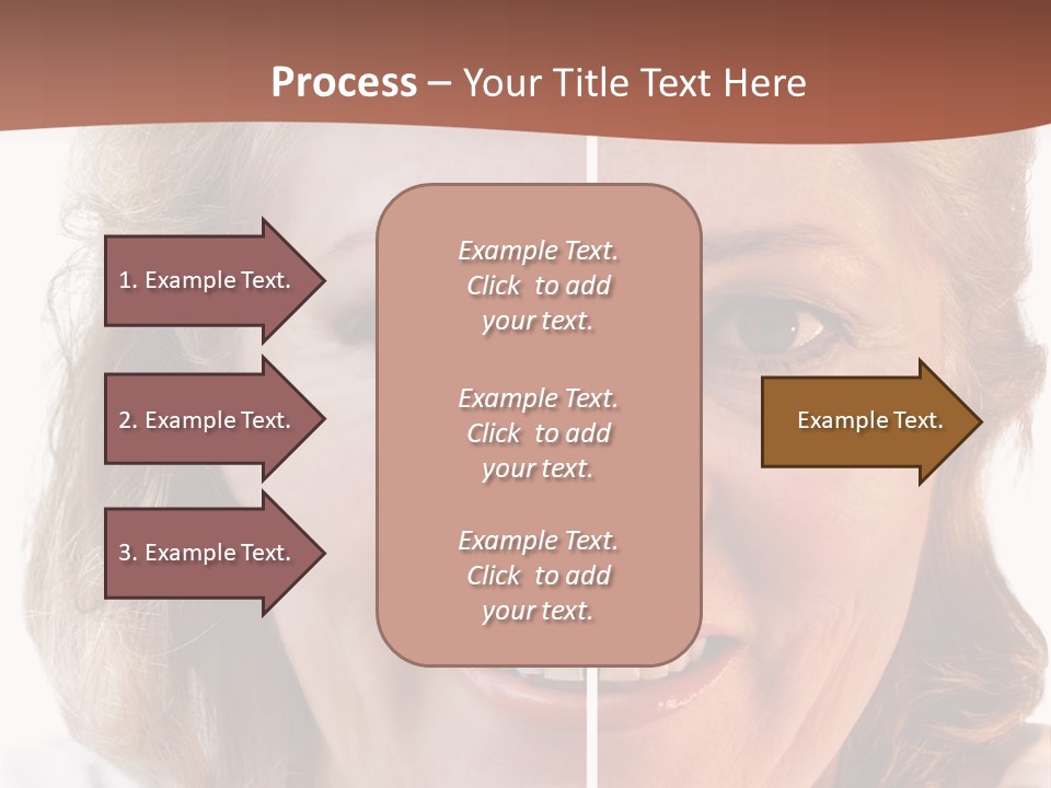 Fifty-Something Woman Considering Smoothing Out Her Wrinkles PowerPoint Template
