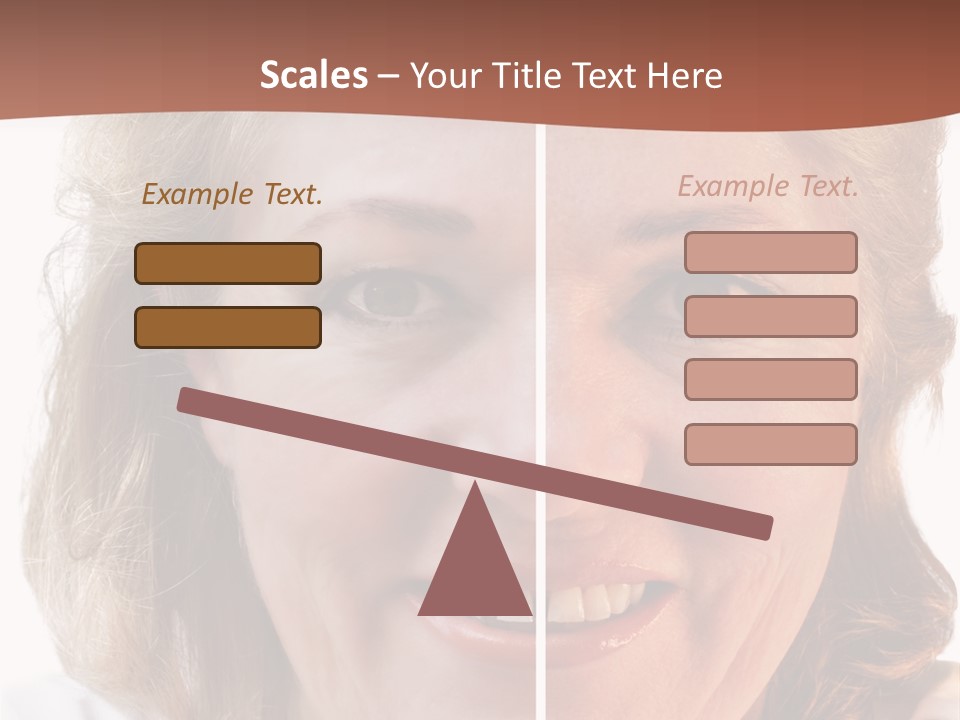 Fifty-Something Woman Considering Smoothing Out Her Wrinkles PowerPoint Template