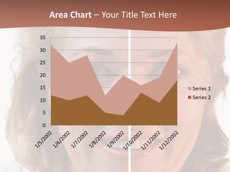 Fifty-Something Woman Considering Smoothing Out Her Wrinkles PowerPoint Template