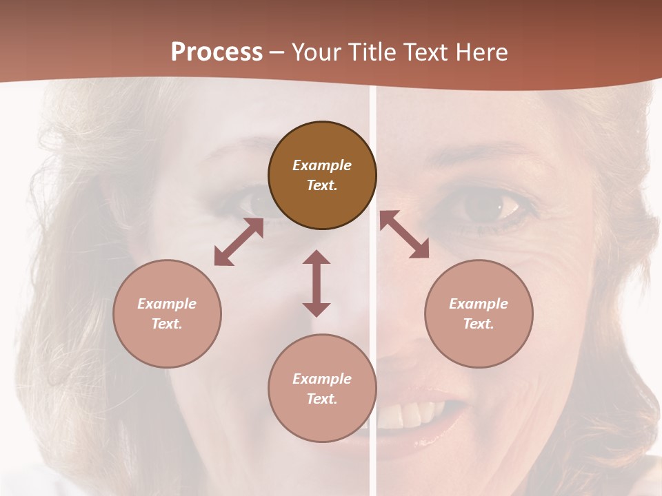 Fifty-Something Woman Considering Smoothing Out Her Wrinkles PowerPoint Template