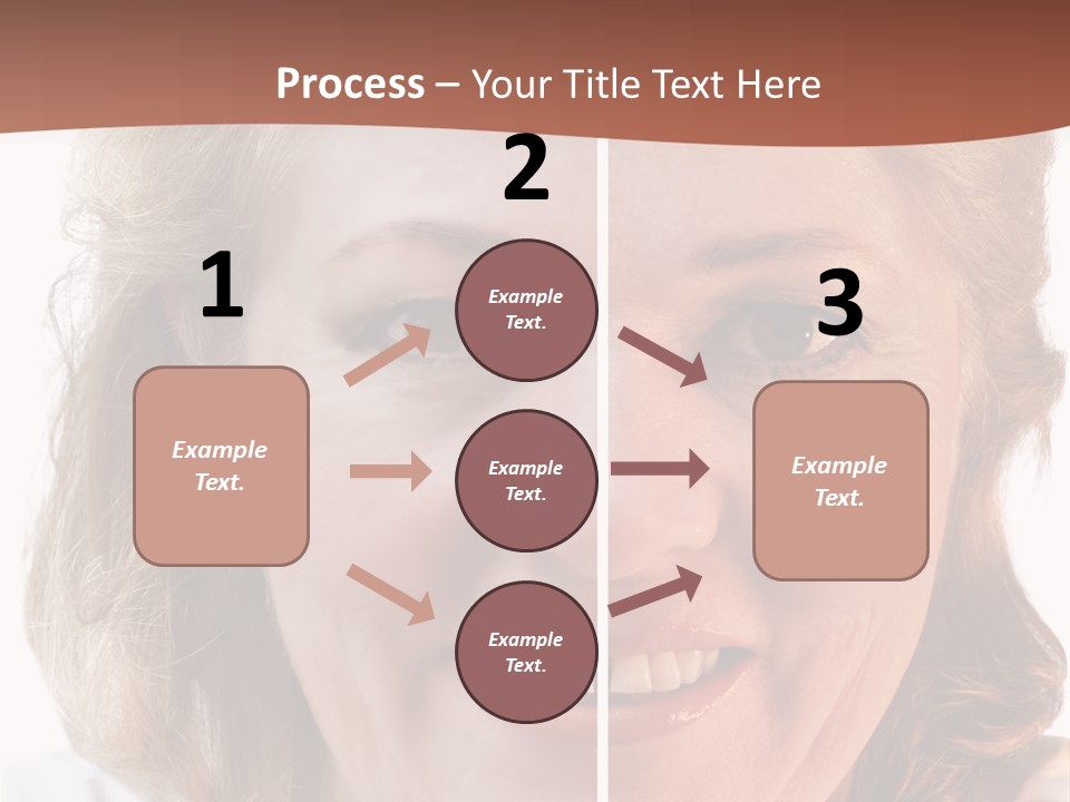 Fifty-Something Woman Considering Smoothing Out Her Wrinkles PowerPoint Template