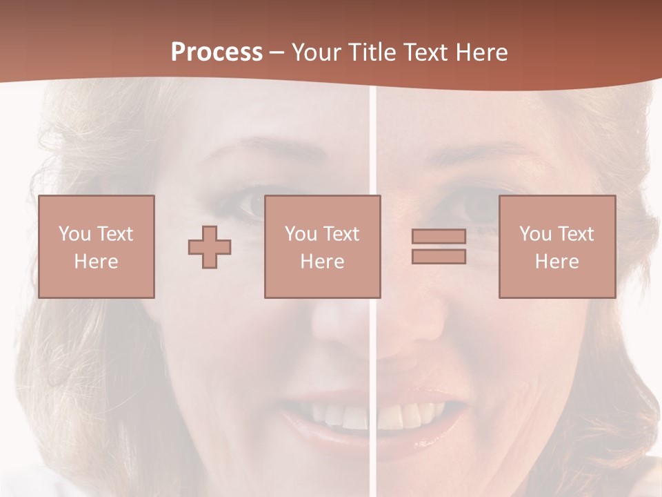 Fifty-Something Woman Considering Smoothing Out Her Wrinkles PowerPoint Template