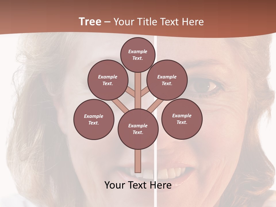 Fifty-Something Woman Considering Smoothing Out Her Wrinkles PowerPoint Template